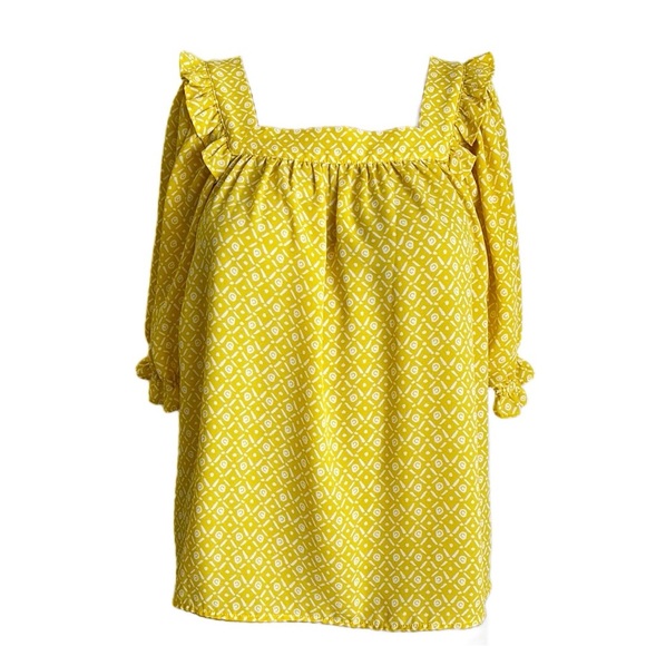 LOFT Outlet Square Neck Puff Sleeve Top - Picture 10 of 13